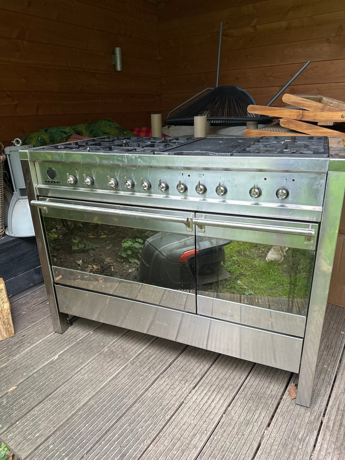 Smeg Fornuis 120 cm - Schoon en Gebruiksklaar, Ophalen, Gebruikt, 60 cm of meer, Grill