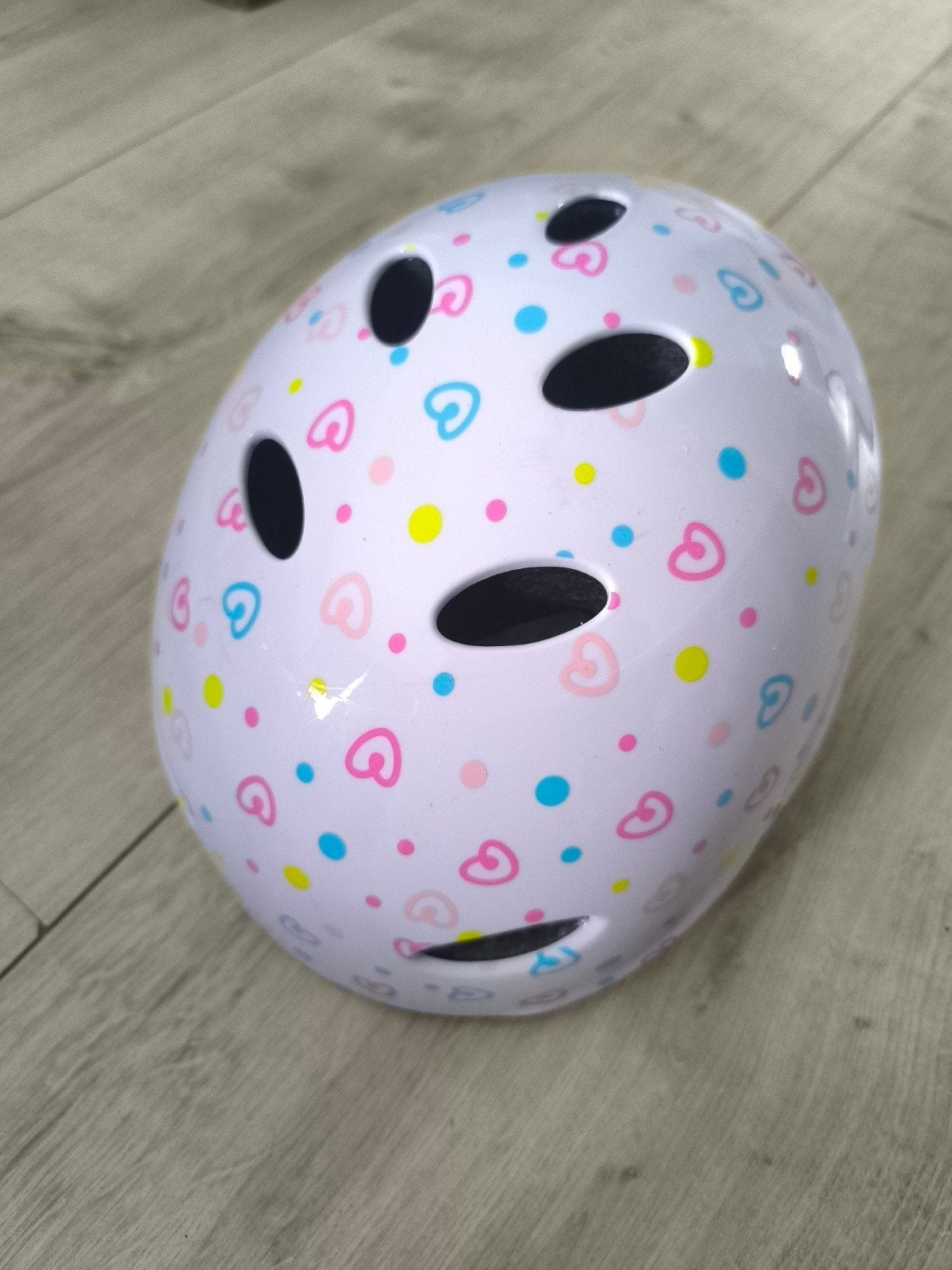 Kinderhelm met hartjespatroon - Maat S, Ophalen, Gebruikt, S, Jongen of Meisje