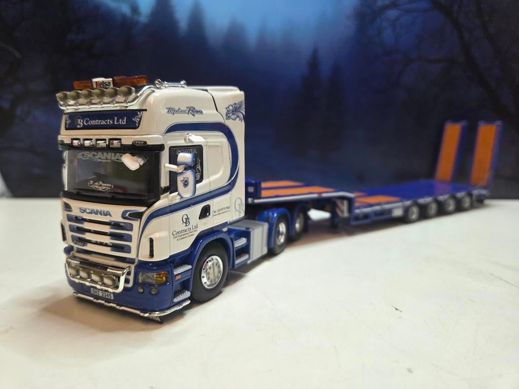 Wsi scania R 580 met dieplader QB contracts, Nieuw, Ophalen of Verzenden, Jobo-models, Jobo.models@gmail.com