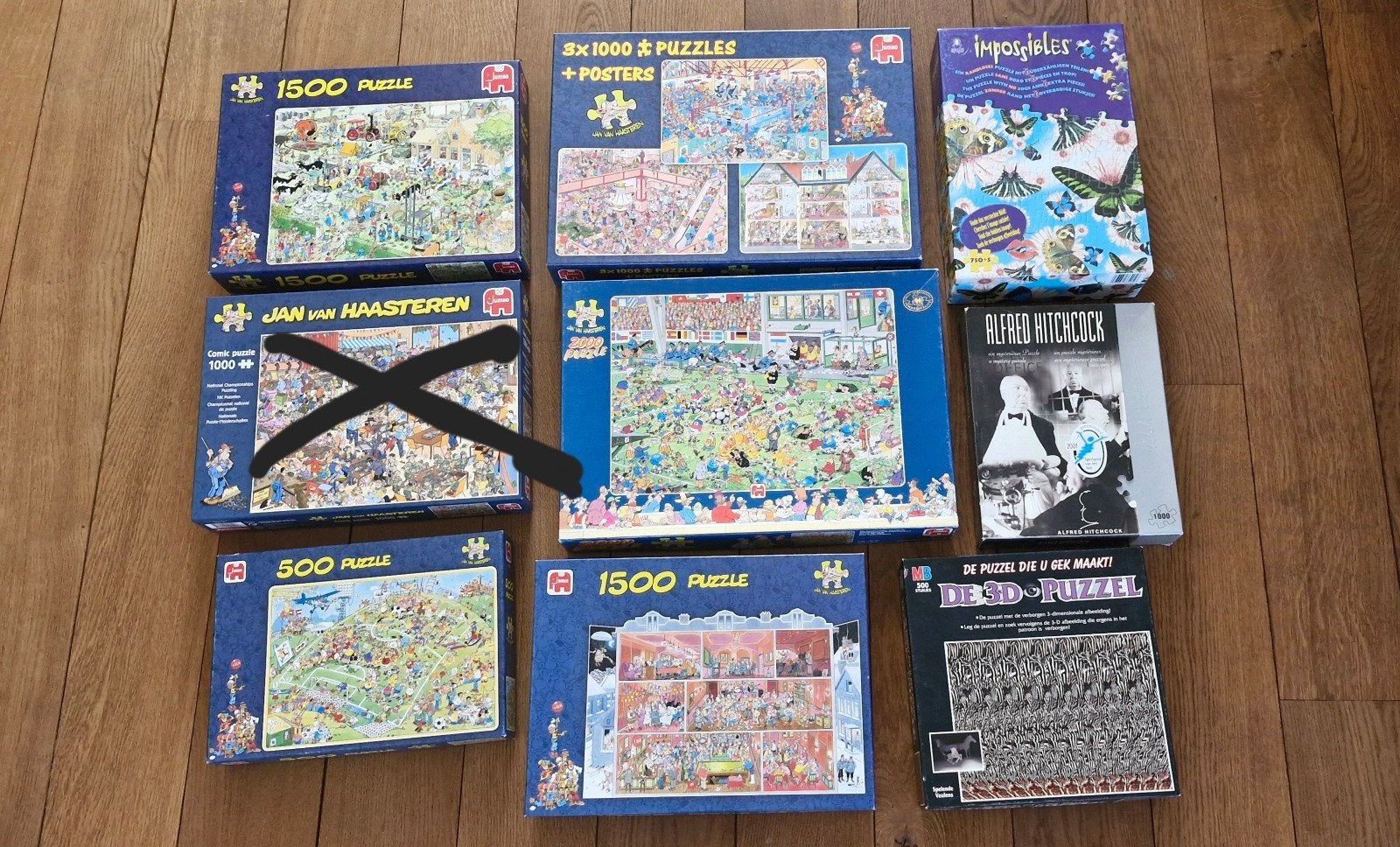 Puzzels (Leg puzzels,  7 stuks, compleet), Ophalen of Verzenden, 500 t/m 1500 stukjes, Zo goed als nieuw