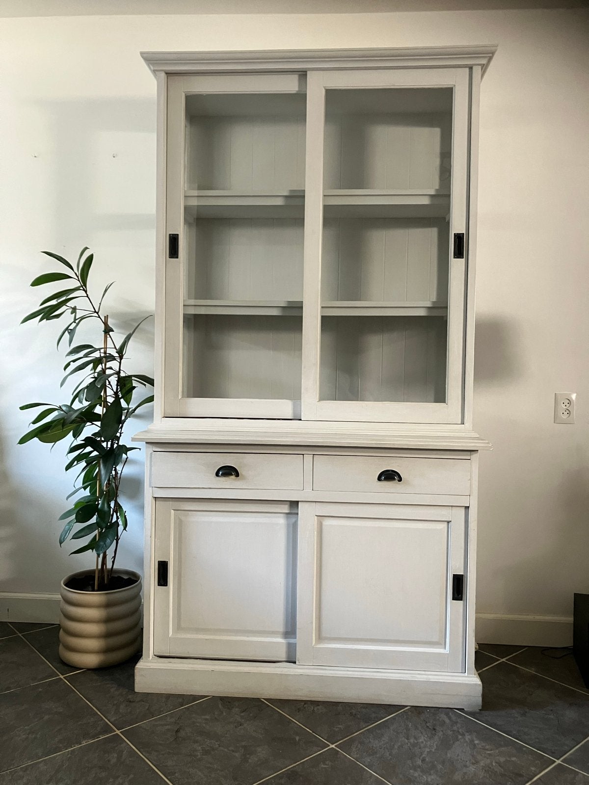 Buffetkast greige - Gebruikt, kan nog een ronde mee!, Huis en Inrichting, Ophalen, Gebruikt, 100 tot 150 cm, 200 cm of meer