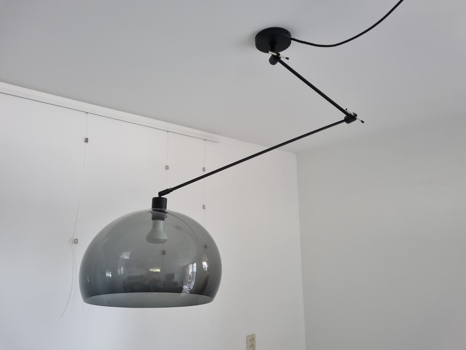 Verstelbare plafondlamp met plastic kap, Ophalen, Gebruikt, Modern, Industrieel, E27 (groot)