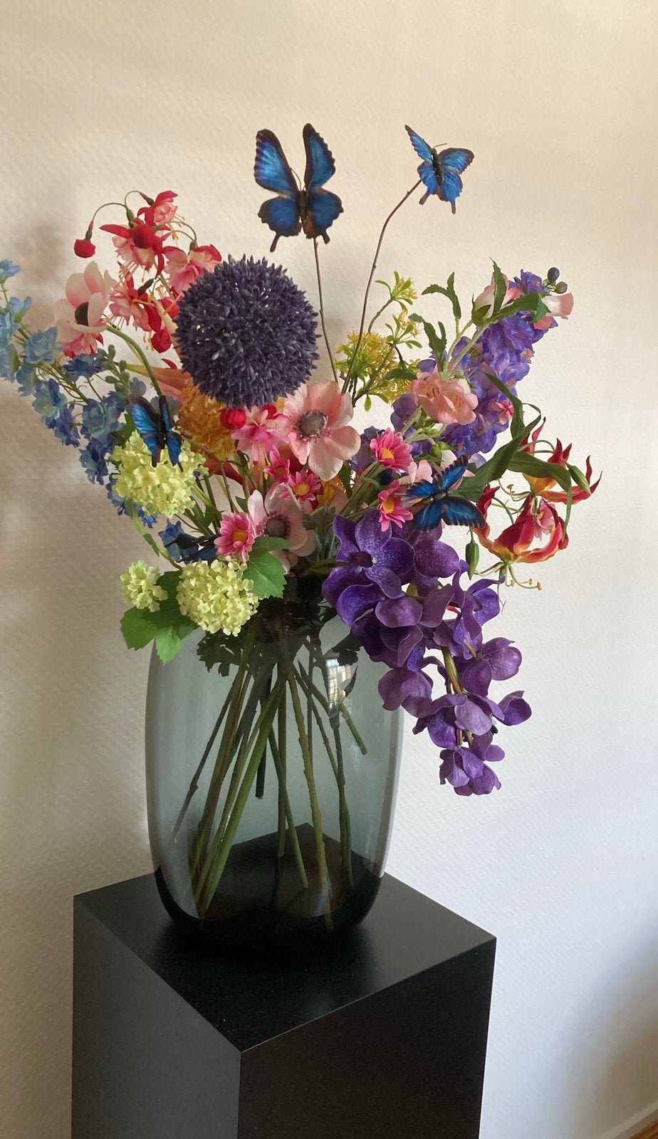 Kunstbloemen in vaas, Binnen, Kunstbloem, Zijde, Ophalen of Verzenden
