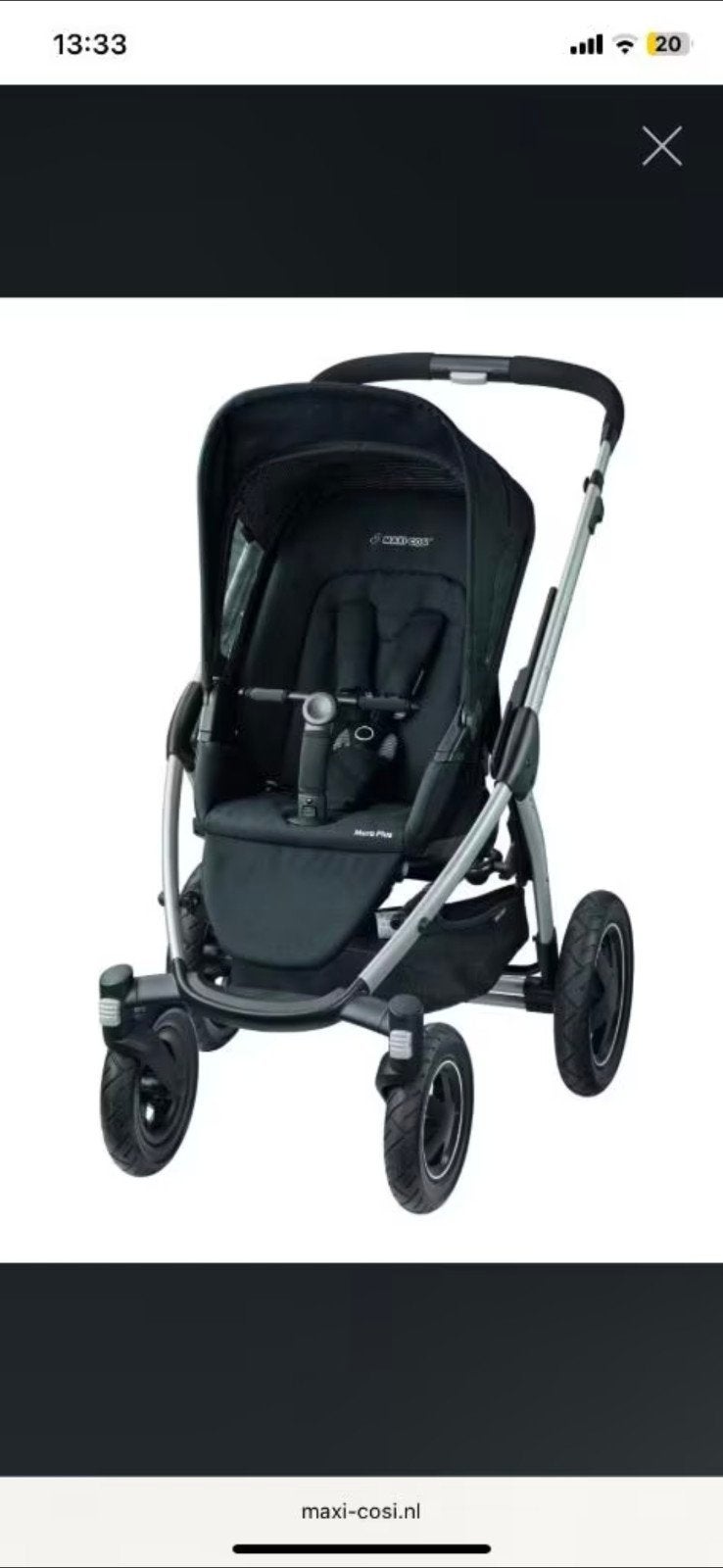 Maxi-Cosi Mura Plus 4 kinderwagen - Zwart, Ophalen, Zo goed als nieuw