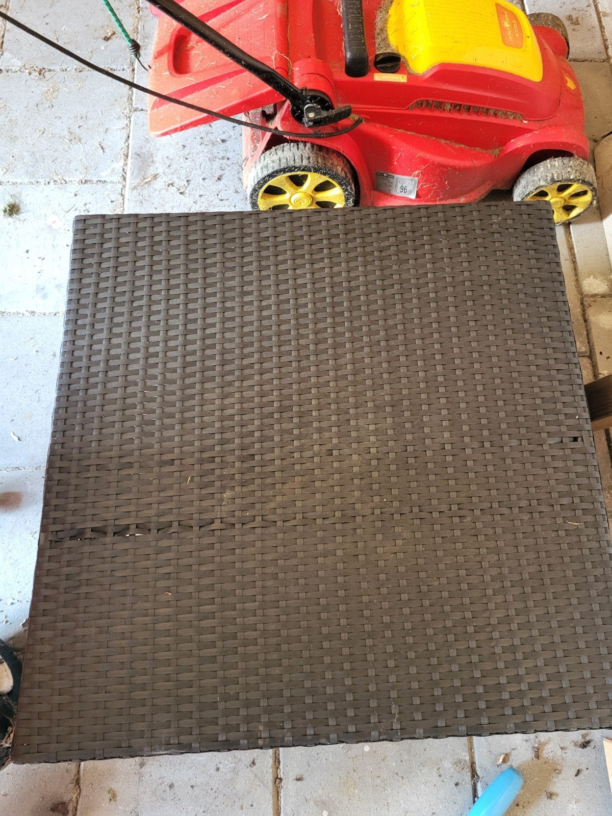Zwarte wicker tuintafel voor tuinset, Ophalen, Gebruikt, Rechthoekig, Wicker