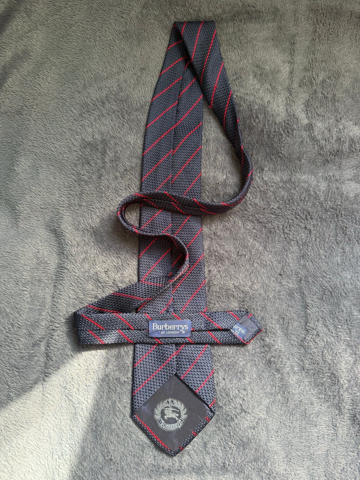 Burberrys of London zijden stropdas - Made in Italy, Ophalen of Verzenden, Zo goed als nieuw, Blauw, Met patroon