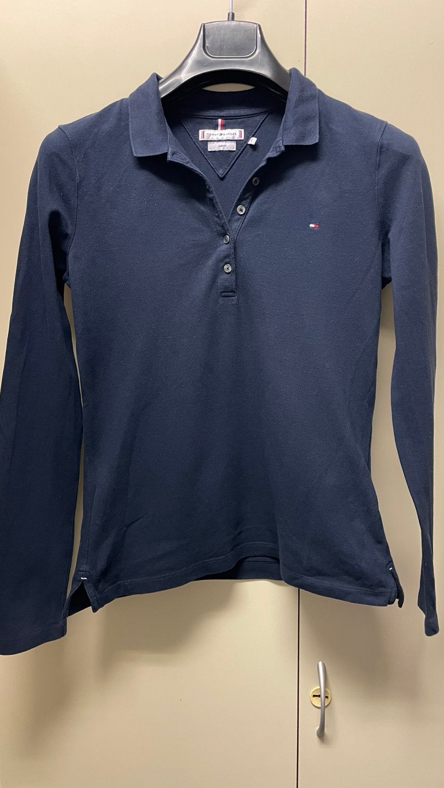 Poloshirt tommy hilfiger S slim fit, Blauw, Ophalen of Verzenden, Lange mouw, Maat 36 (S)
