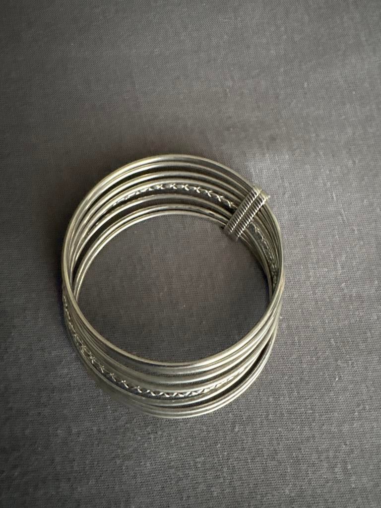 Stalen slavenarmband, Ophalen of Verzenden, Gebruikt, Zilver, Staal