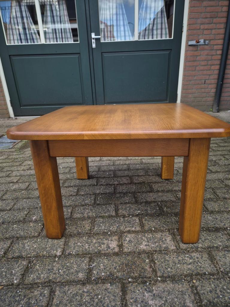 Massief houten salontafel - Gebruikt, Huis en Inrichting, Tafels | Salontafels, Gebruikt, 50 tot 100 cm, Klassiek, Minder dan 50 cm