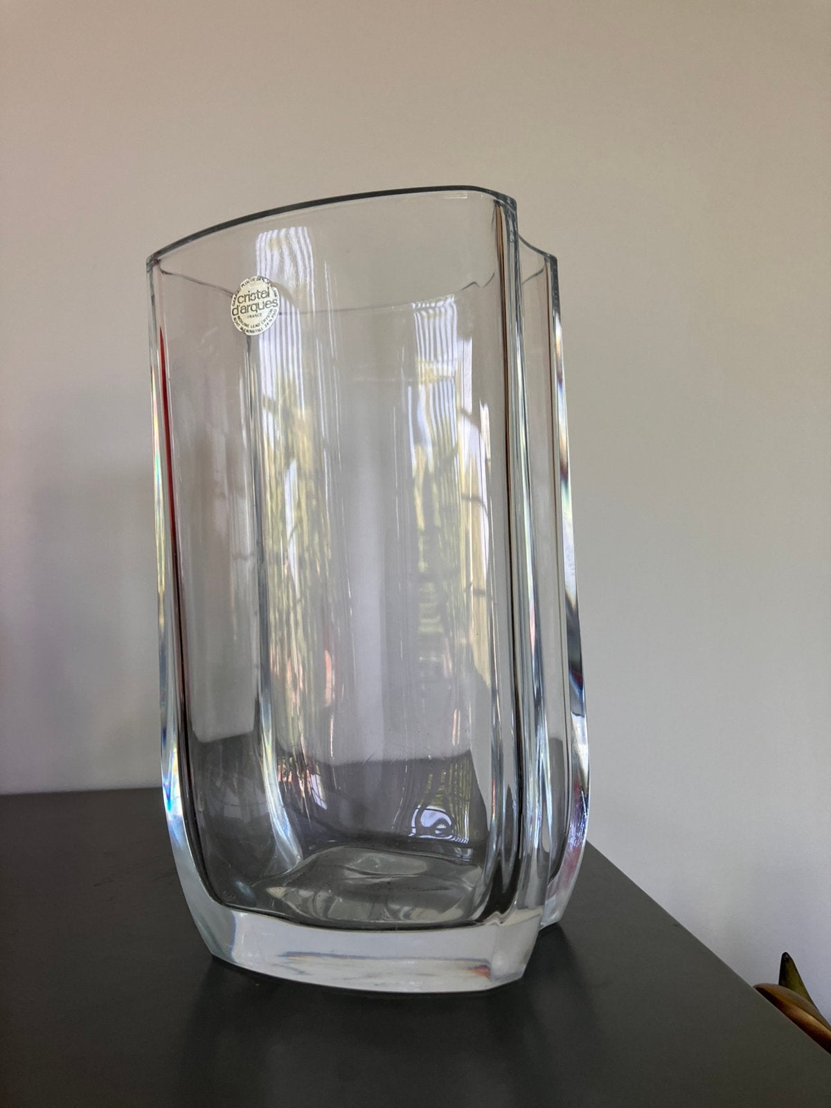 CRISTAL D’ARQUES heldere vaas, Ophalen of Verzenden, Zo goed als nieuw, Overige kleuren, Glas