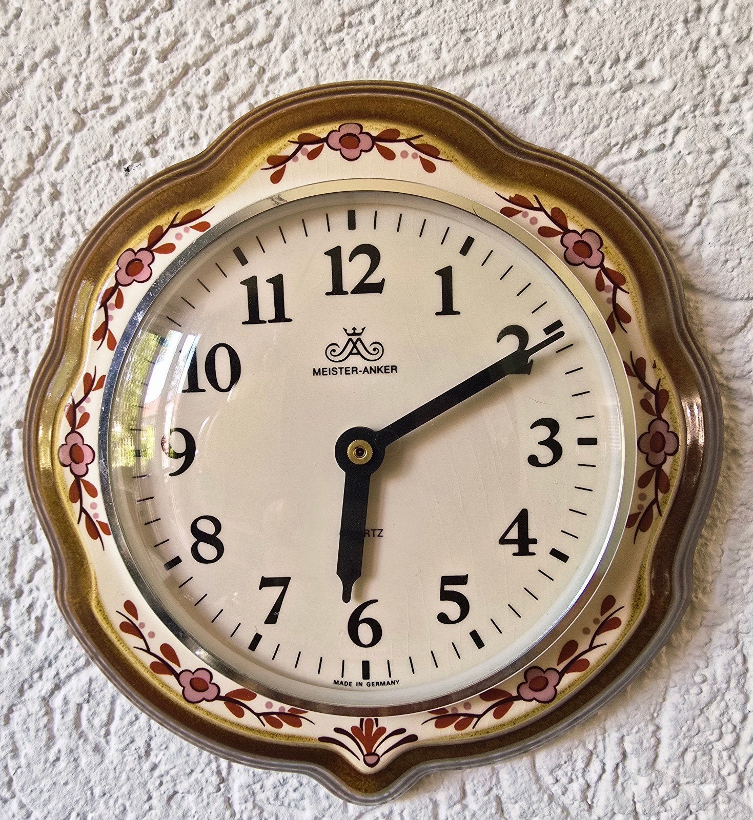 Meister-Anker West Germany keramische wandklok – Jaren '70, Ophalen of Verzenden