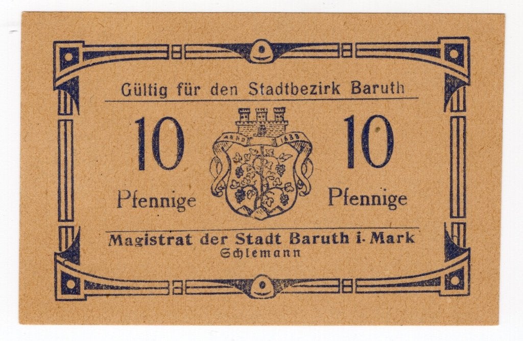 Duitsland Baruth notgeld 10 pfennig, Verzenden, Duitsland