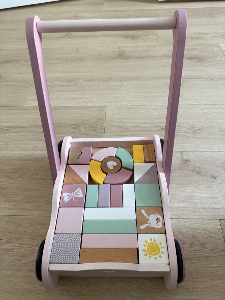 LittleDutch loopkar met blokken, Ophalen, Gebruikt, Duw- of Trekspeelgoed