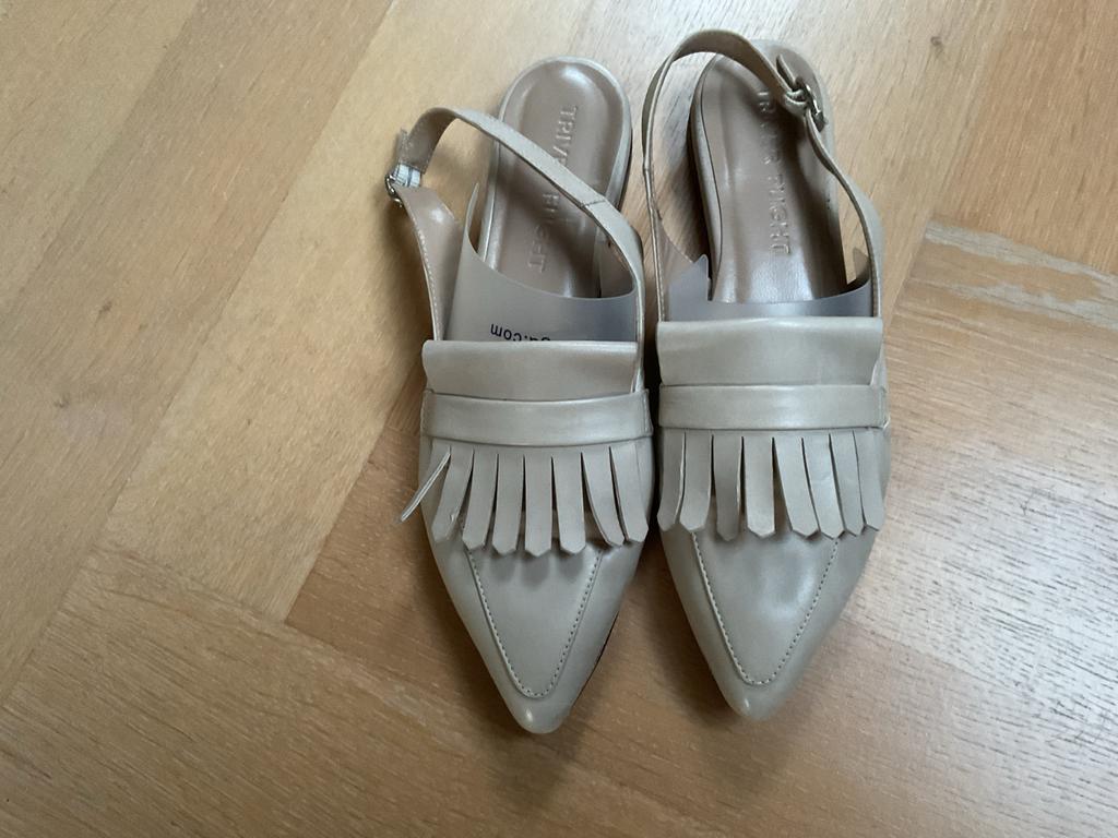Triver Flight Leren Instap Sandalen - Beige - Maat 41, Ophalen, Zo goed als nieuw, Beige, Sandalen of Muiltjes