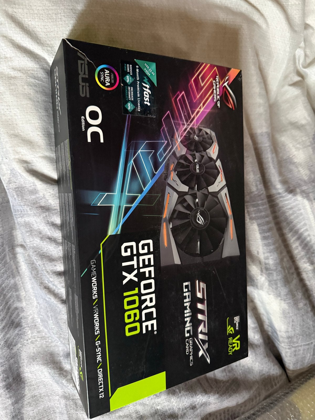 ASUS ROG Strix GeForce GTX 1060 OC 6GB Videokaart, Computers en Software, PCI-Express 3, Gebruikt, HDMI, Ophalen of Verzenden