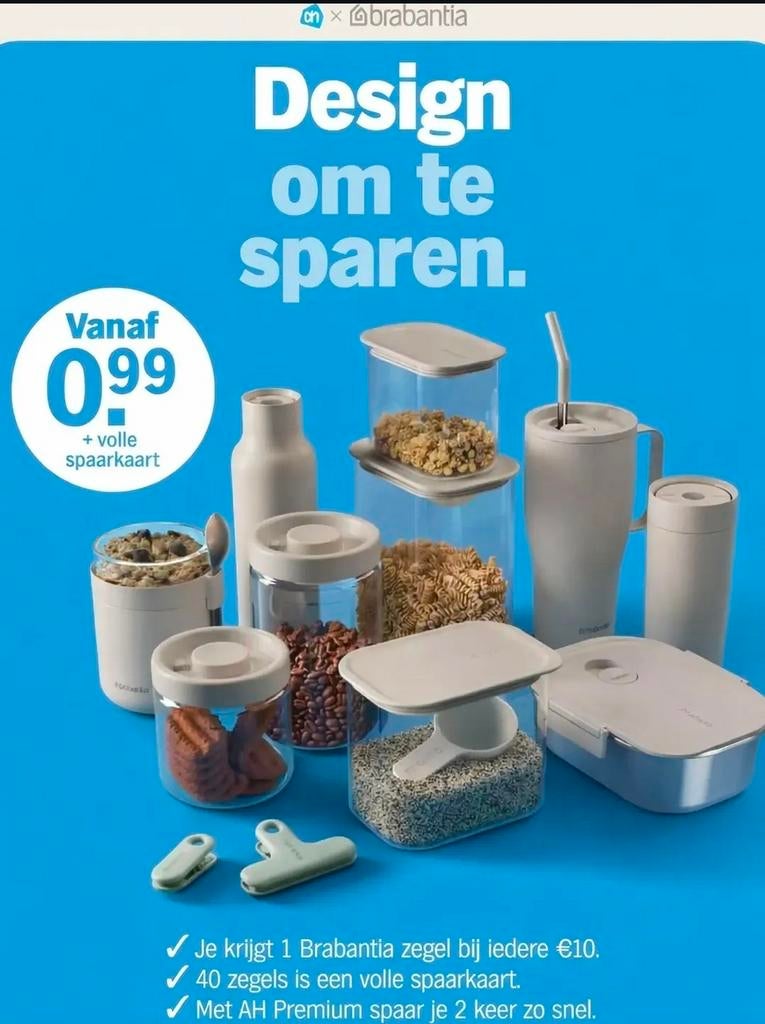 Brabantia zegels AH €2 per kaart❤️Genoeg kaarten beschikbaar, Verzamelen, Supermarktacties, Albert Heijn, Ophalen of Verzenden