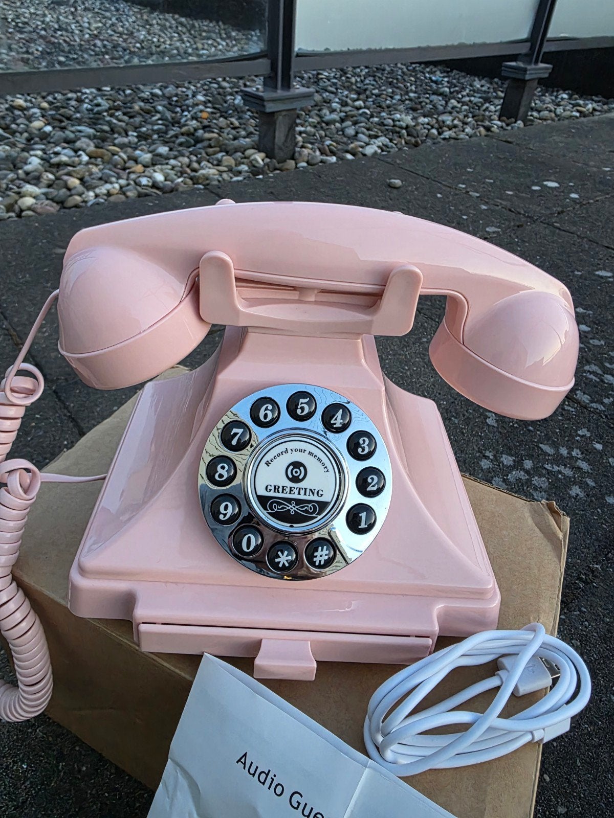 Roze Retro Audio Gastenboek Telefoon - Nieuw in Doos, Ophalen of Verzenden, Nieuw, 1 handset, Stralingsarm