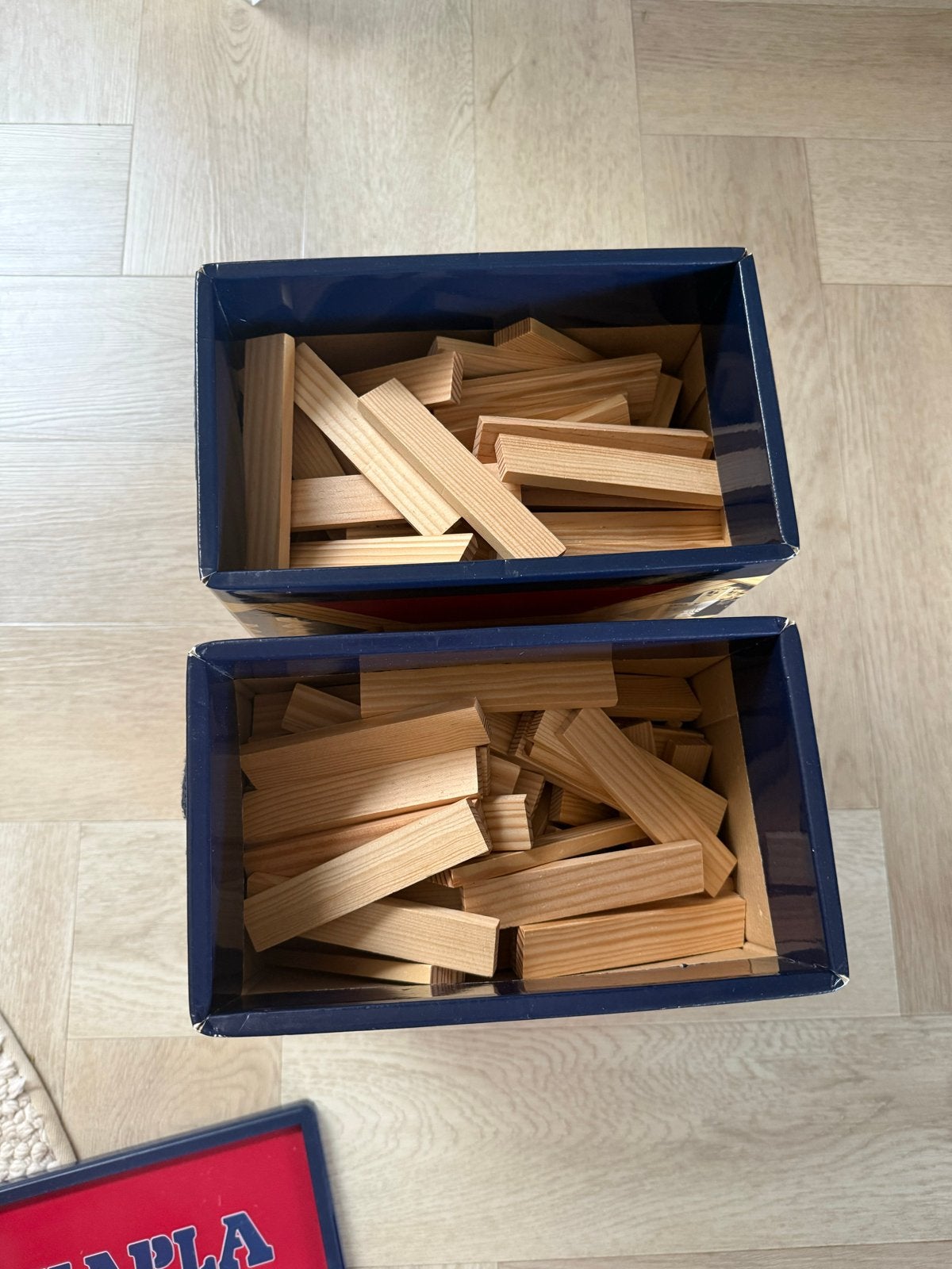 Twee dozen Kapla bouwblokjes, Ophalen, Gebruikt, Bouwen