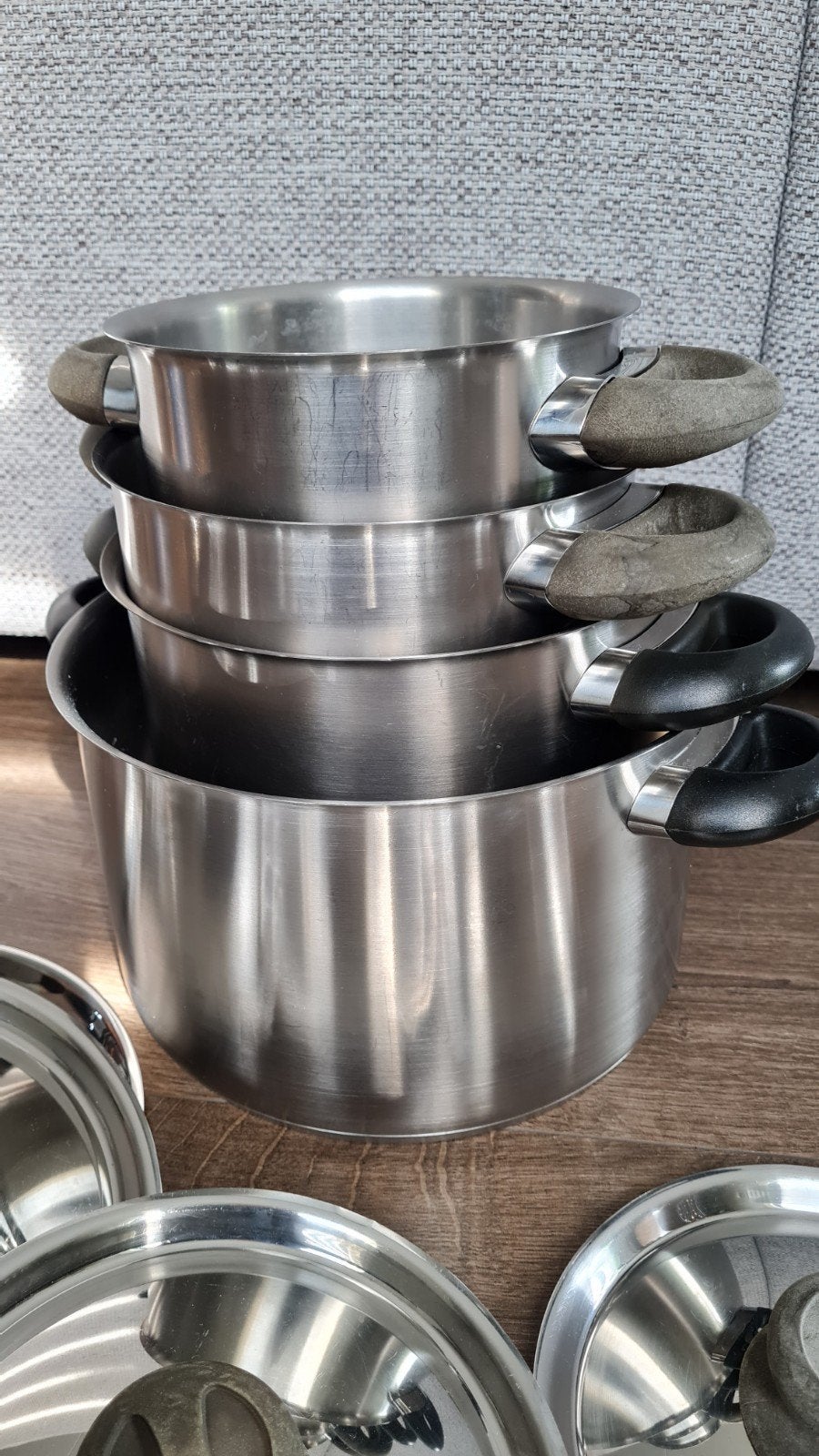 BK Pannenset - RVS - 4 delig, Ophalen, Gebruikt, BK, Pannenset