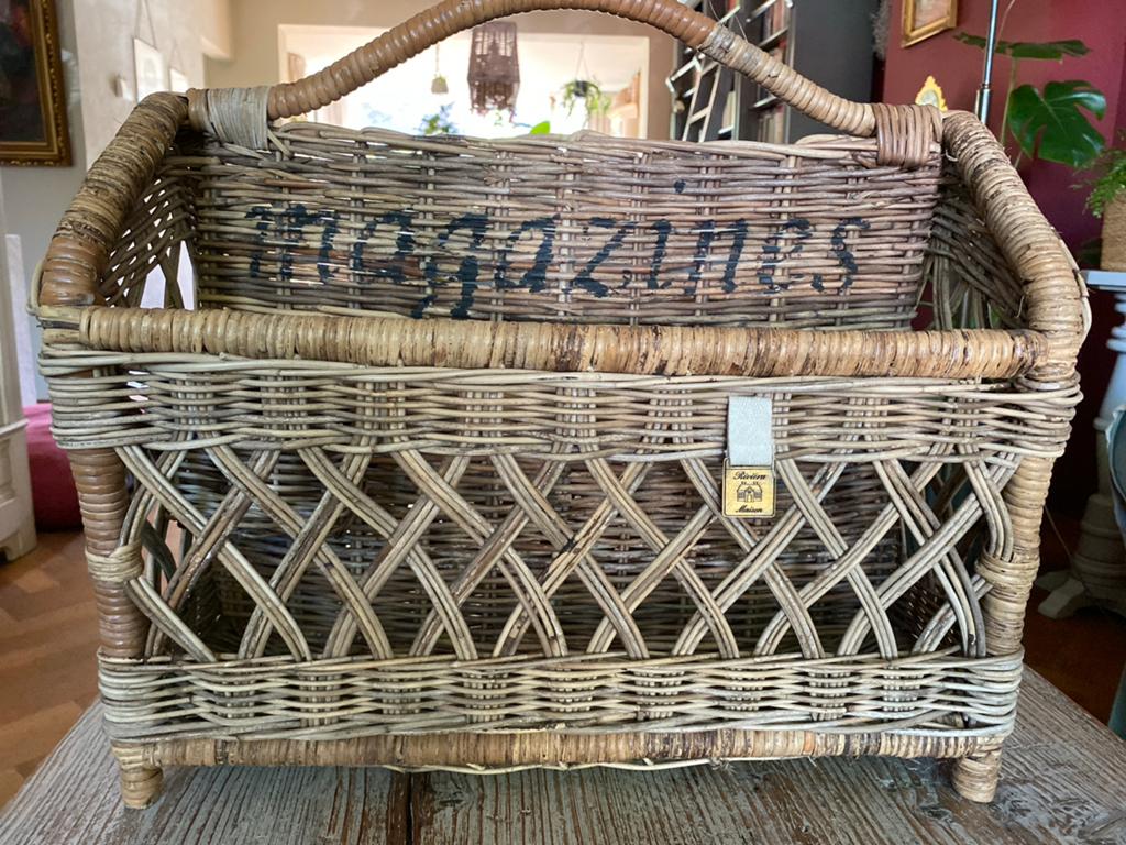 Riviera Maison rotan tijdschriftenrek, Ophalen of Verzenden, Gebruikt
