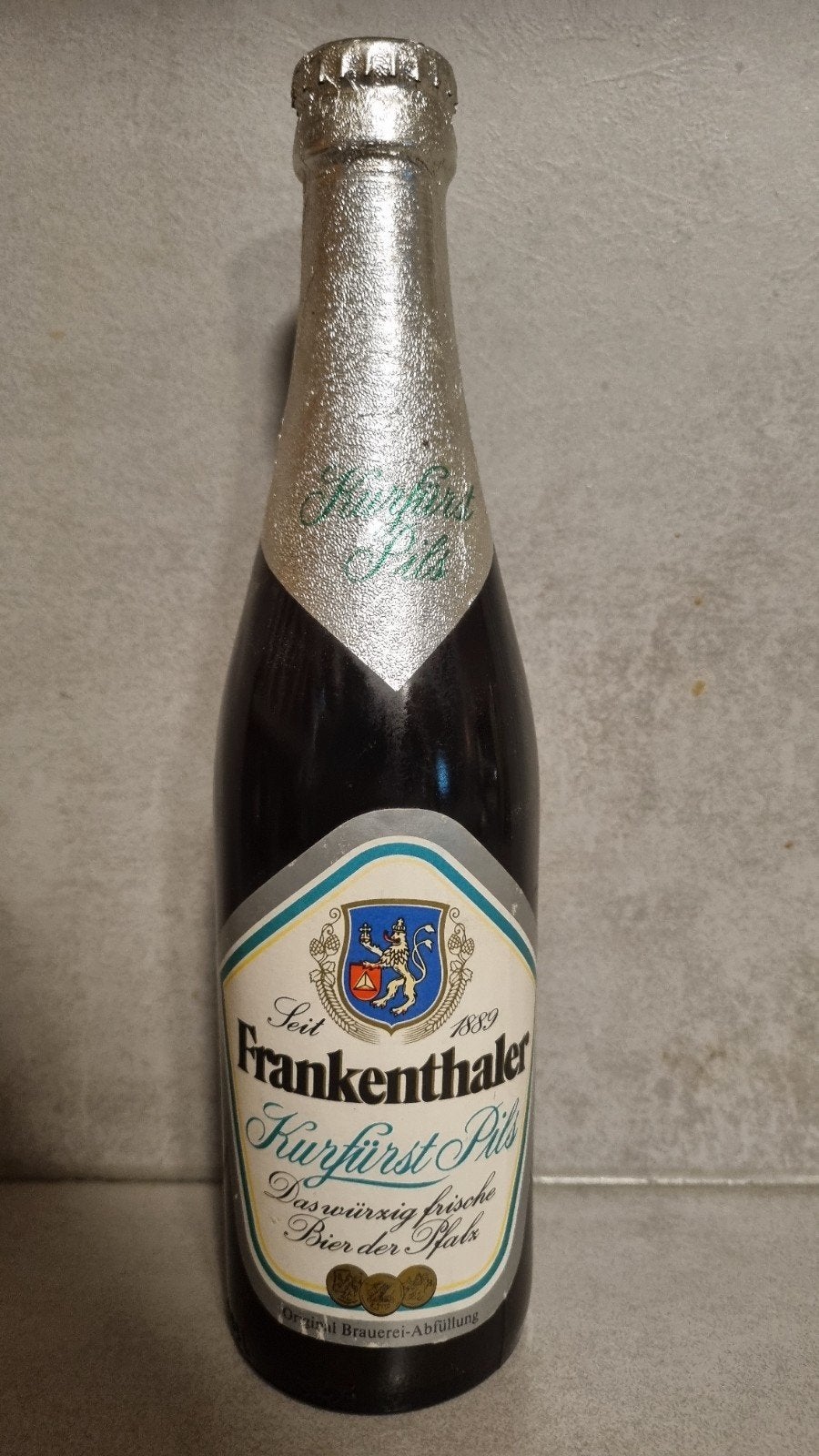 Vintage Frankenthaler Kurfürst Pils, Frankenthal, Duitsland, Verzamelen, Ophalen of Verzenden, Zo goed als nieuw, Flesje(s), Overige merken
