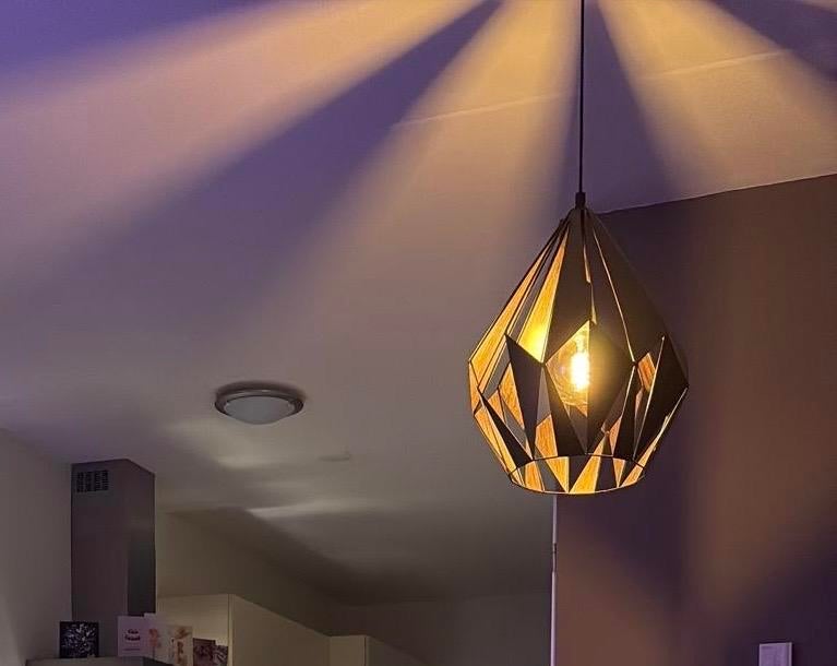 Moderne Eettafel Lamp - Zwart Metaal, Ophalen, Zo goed als nieuw, Metaal, Minder dan 50 cm