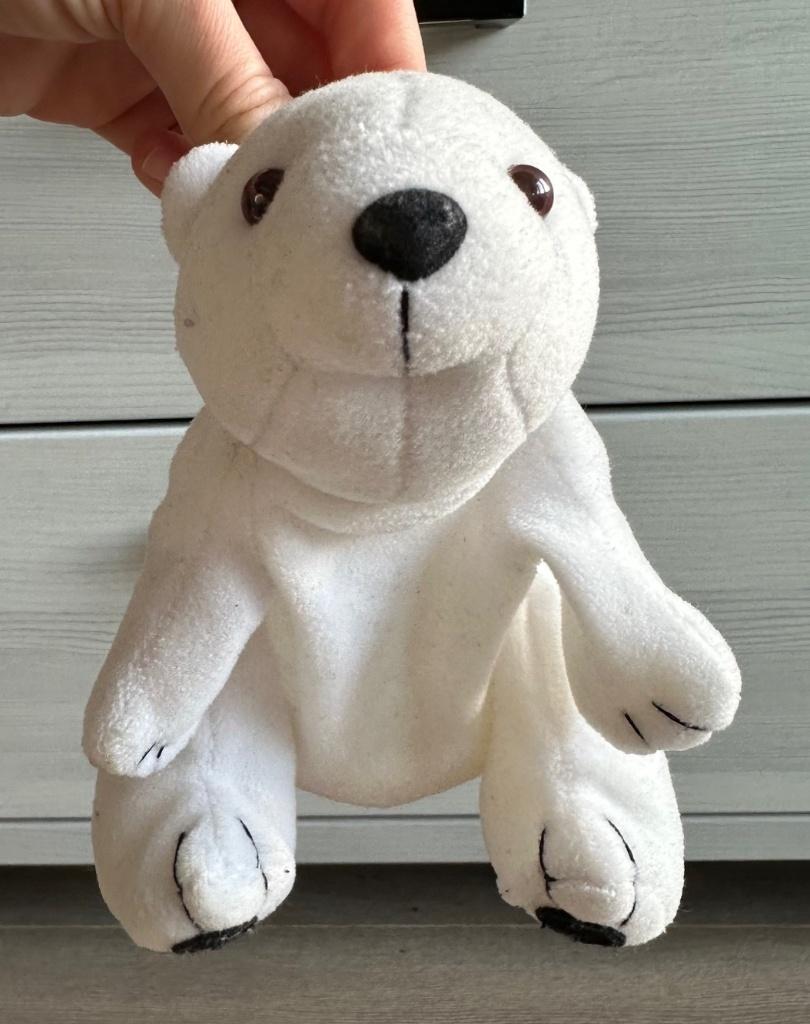 Witte knuffel Polar Bear ijsbeer stof met zandvulling, Beer, Nieuw, Ophalen of Verzenden, Middelgroot (20 tot 80 cm)