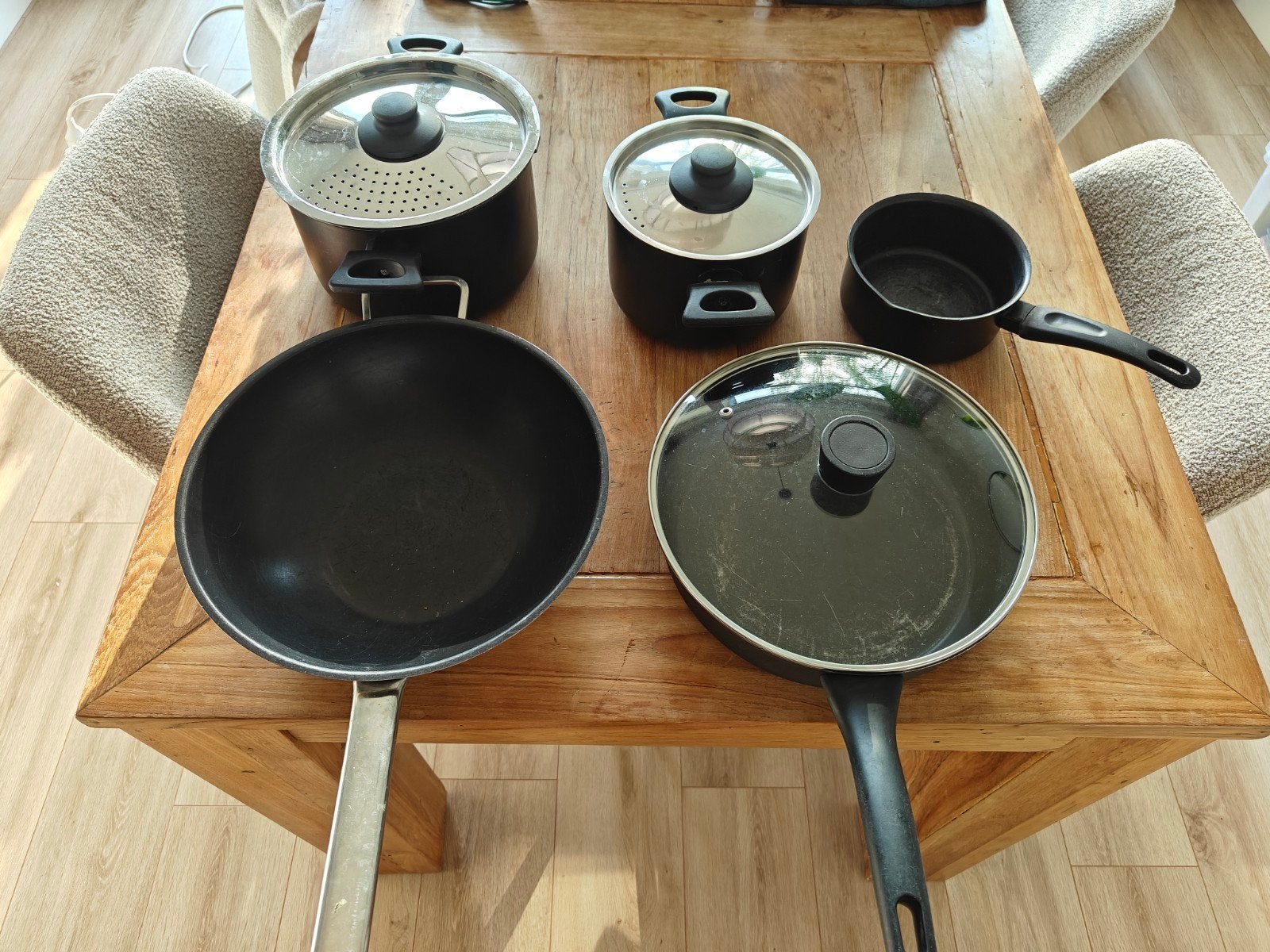 Pannnenset Ikea, Huis en Inrichting, Ophalen, Gebruikt, Antiaanbaklaag, Aluminium