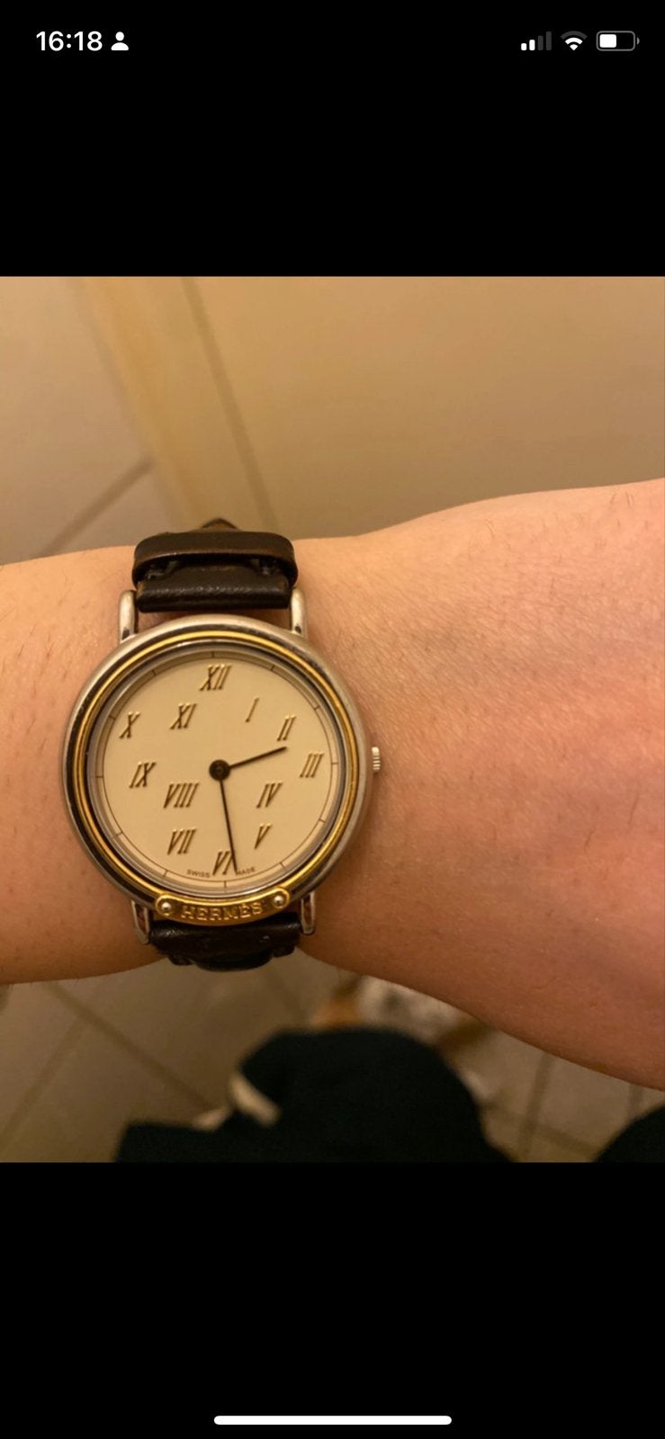 Origineel Hermes Horloge met Romeinse Cijfers - Zeer Mooi, Sieraden, Tassen en Uiterlijk, Horloges | Heren, Overige merken, Staal