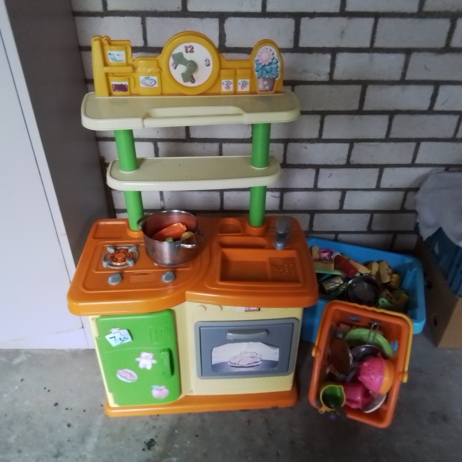 Speelkeuken met diverse benodigdheden, Ophalen, Gebruikt, Kunststof, Speelkeuken
