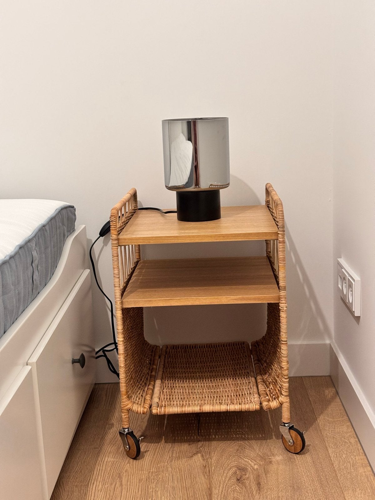 Rookglas lamp, Huis en Inrichting, Lampen | Tafellampen, Ophalen, Met schakelaar, E27 (groot), Zwart