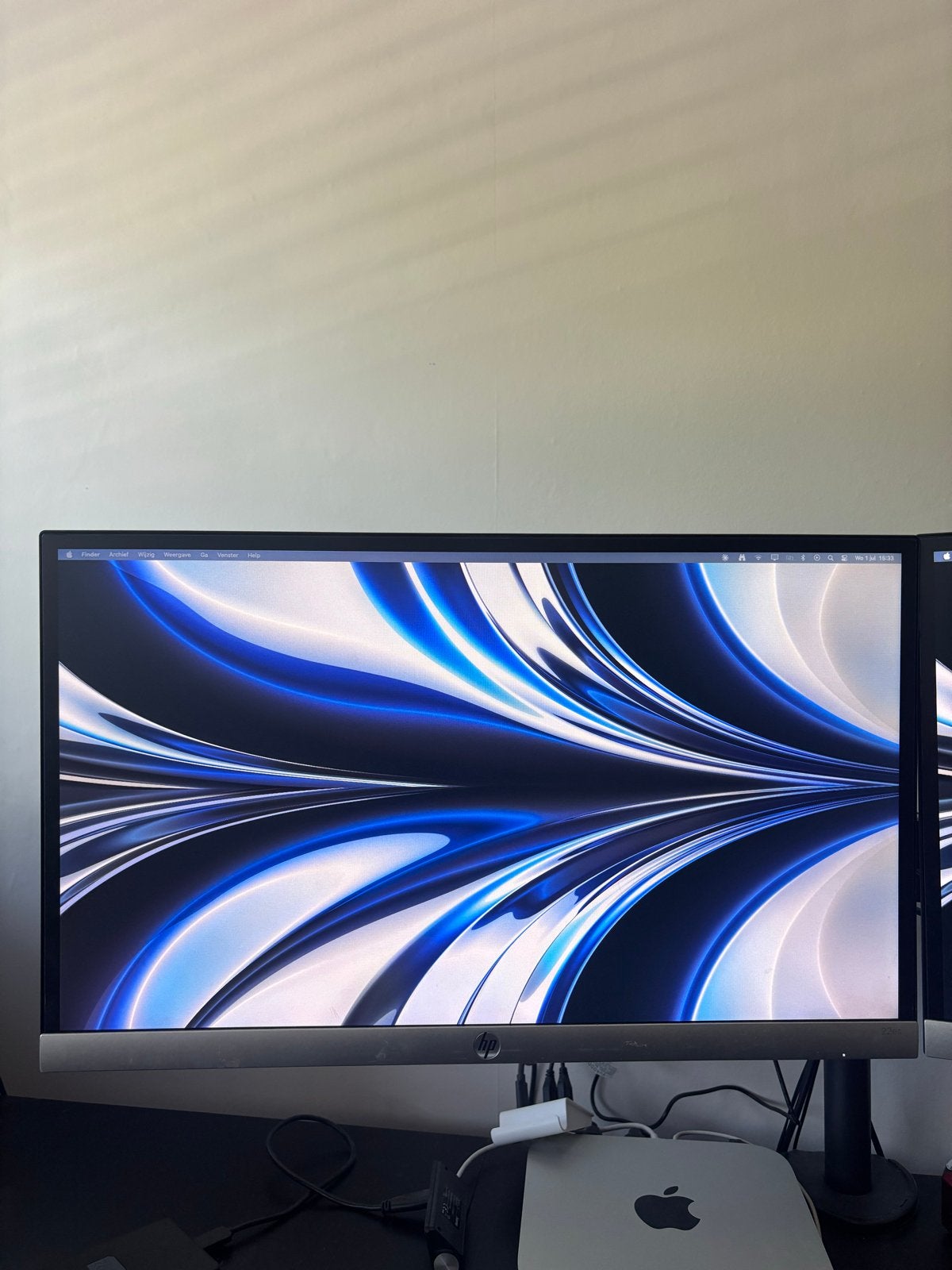 2x HP 22es monitoren met dubbele monitor arm, Computers en Software, Monitoren, Ophalen, HDMI, IPS, Full HD