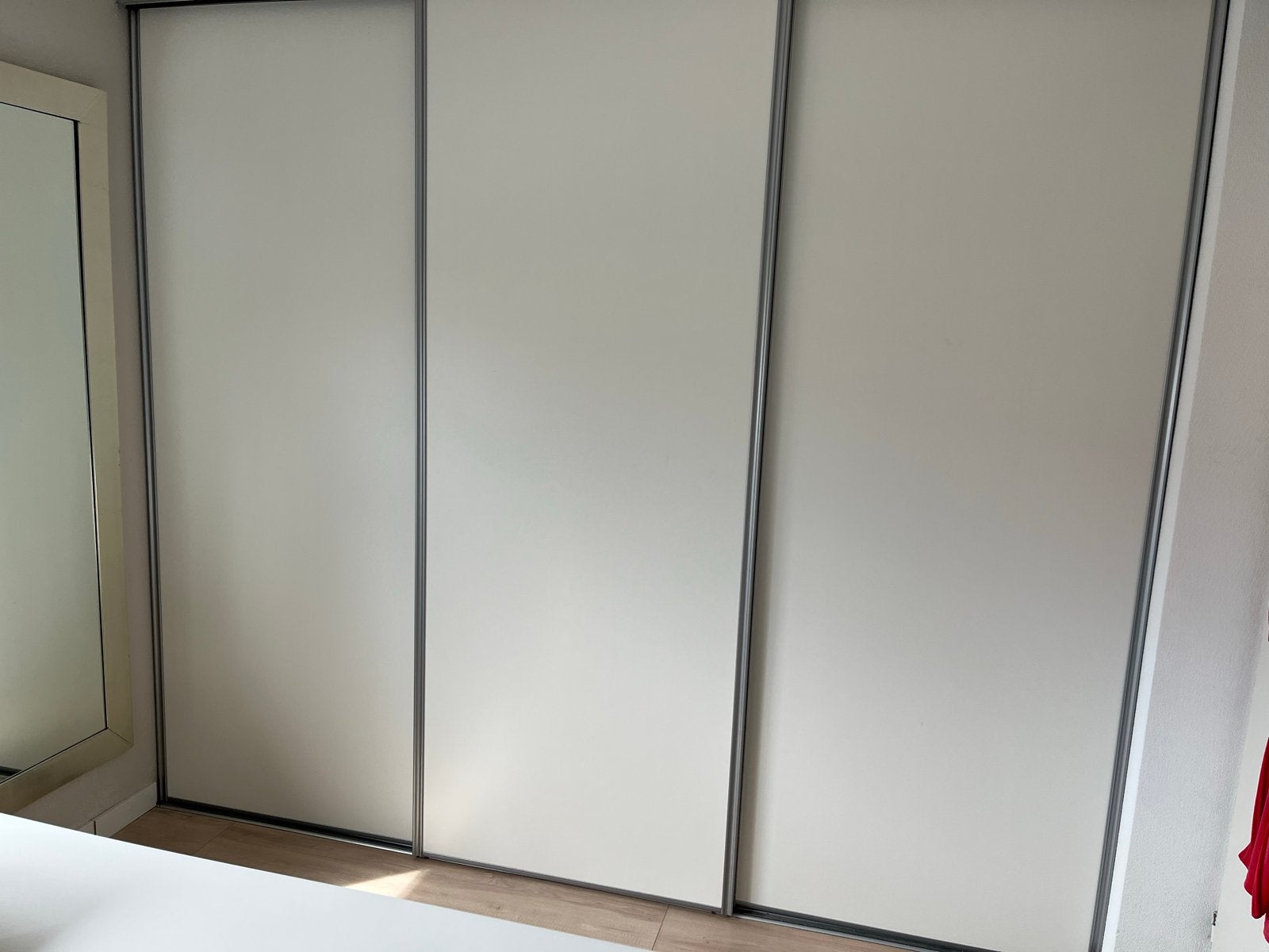 Witte schuifdeuren 3 stuks incl. Rails, Ophalen, Overige materialen, 200 cm of meer, Zo goed als nieuw