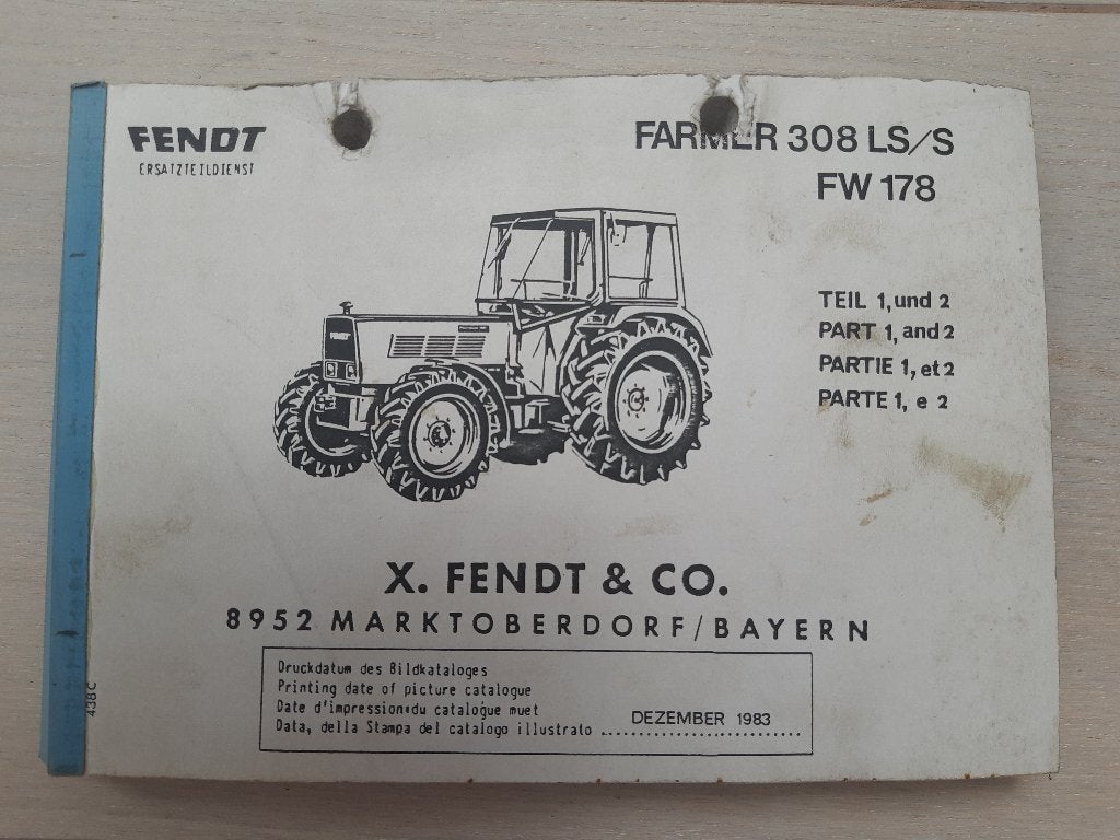 Technische bouwtekeningen Fendt Farmer 308 LS/S  FW 178, Ophalen of Verzenden