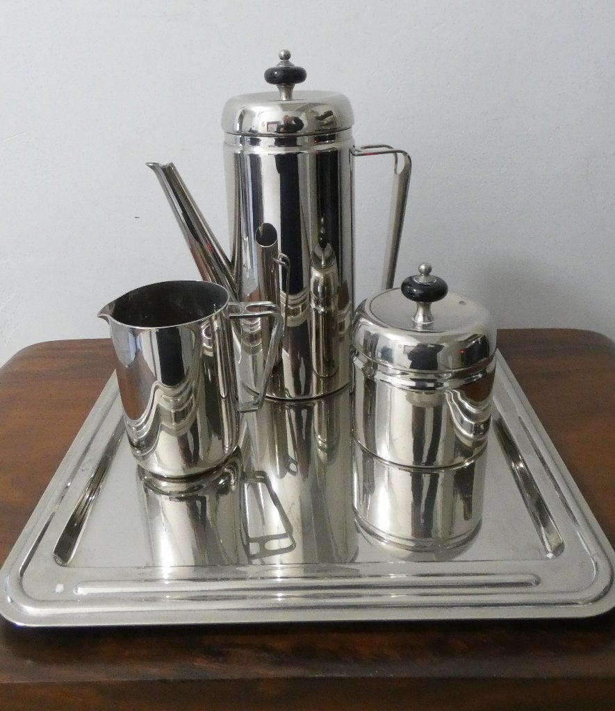 Art deco koffiepot met roomstel en dienblad [1515], Ophalen of Verzenden