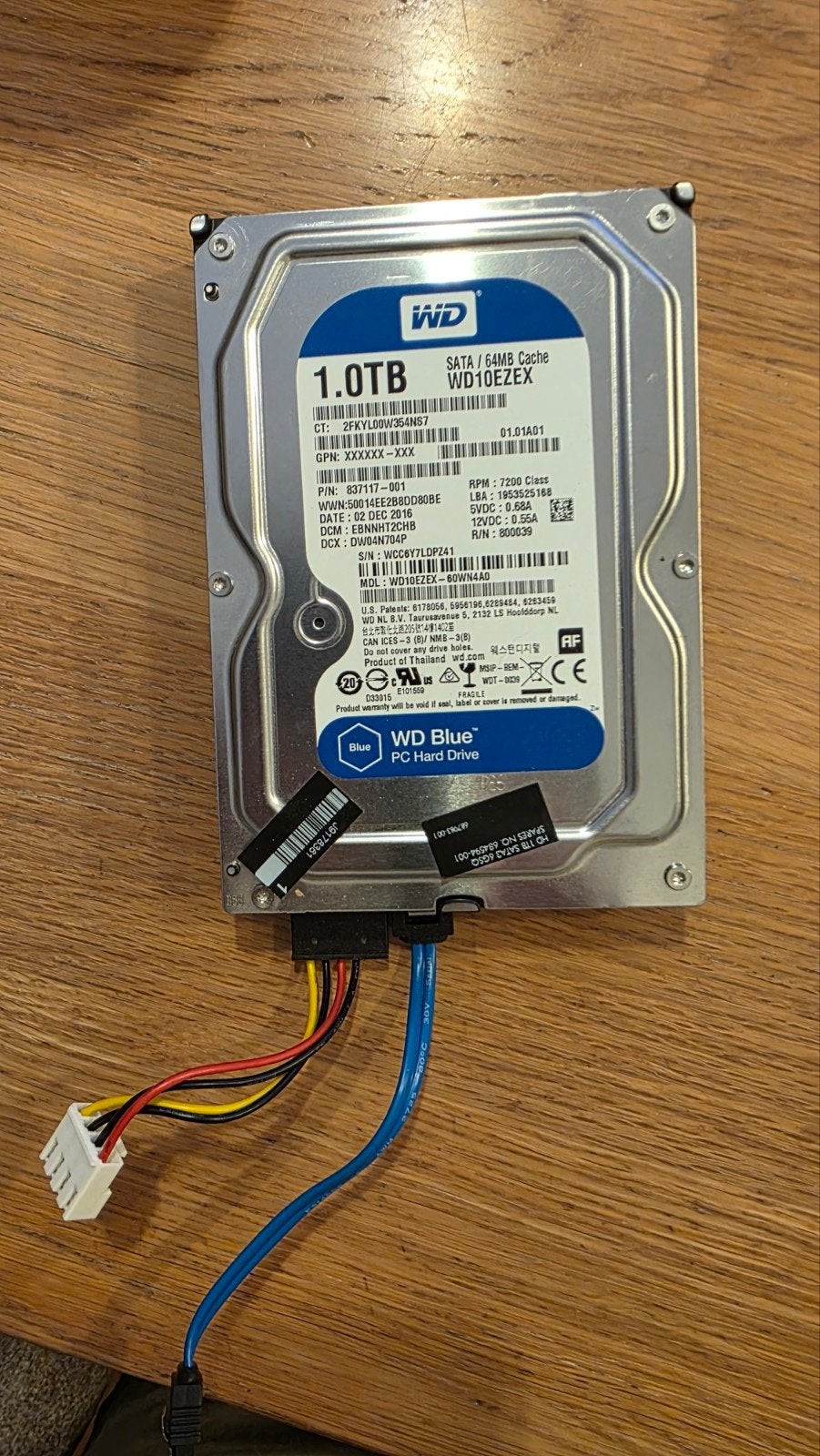 Harde schijf 1 TB van Western Digital, Ophalen of Verzenden, Zo goed als nieuw, Desktop