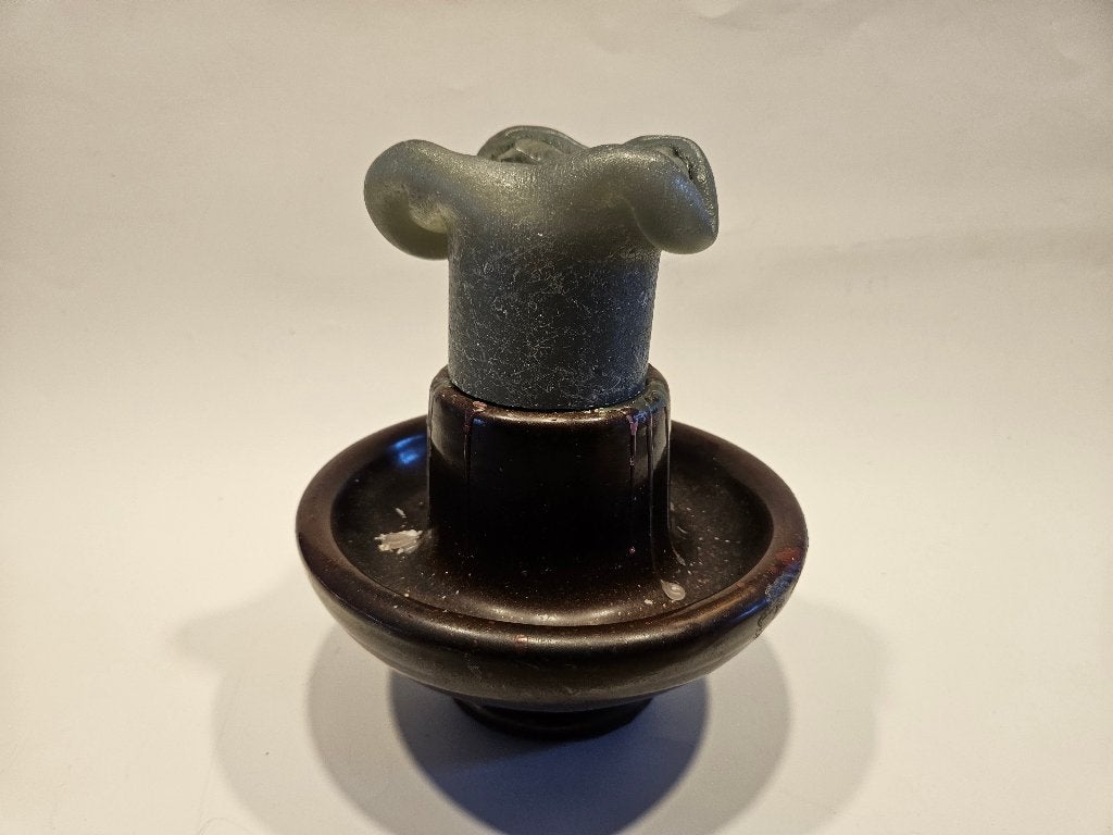 Kerst, vintage kandelaar met kaars, Ophalen of Verzenden, Zo goed als nieuw