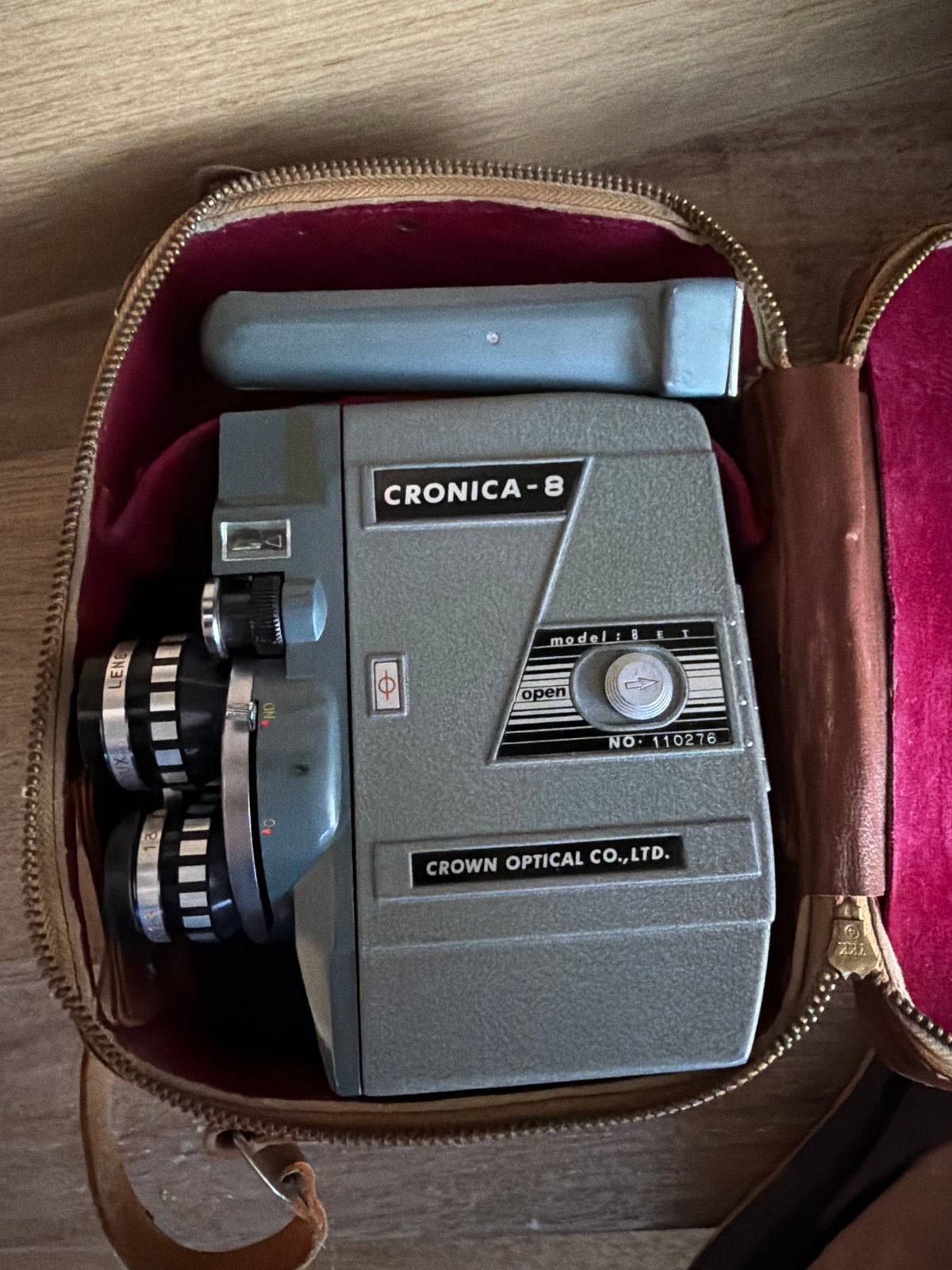 Vintage Cronica-8 Model 8ET 8mm filmcamera in tas, Ophalen of Verzenden, 8mm, Camera