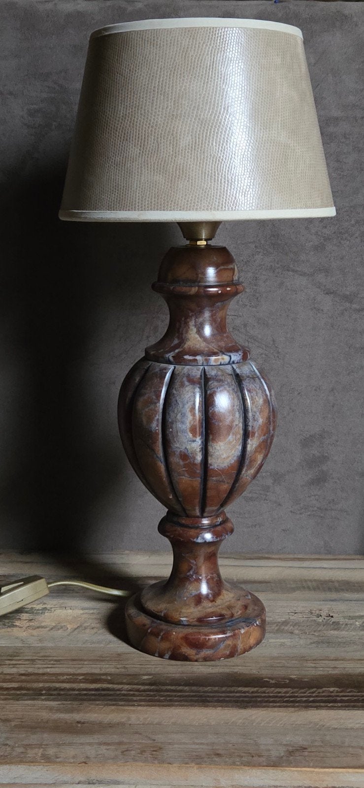 marmer tafelpoot tafellamp schemerlamp!, Ophalen, Schemerlamp