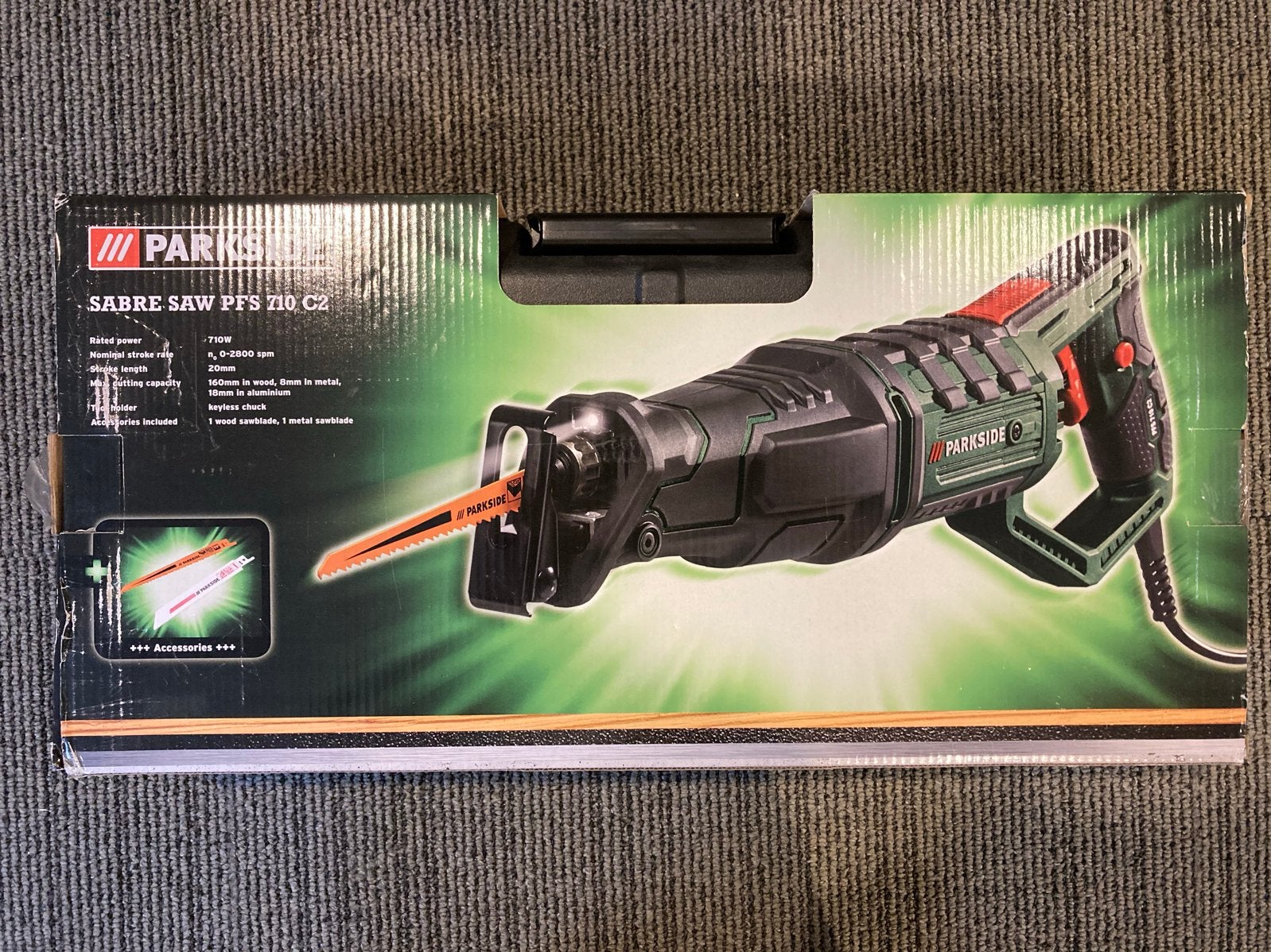 Parkside Reciprozaag PFS 710 C2 - Nieuw in doos, Doe-het-zelf en Verbouw, Ophalen, 70 mm of meer, Nieuw, 600 tot 1200 watt
