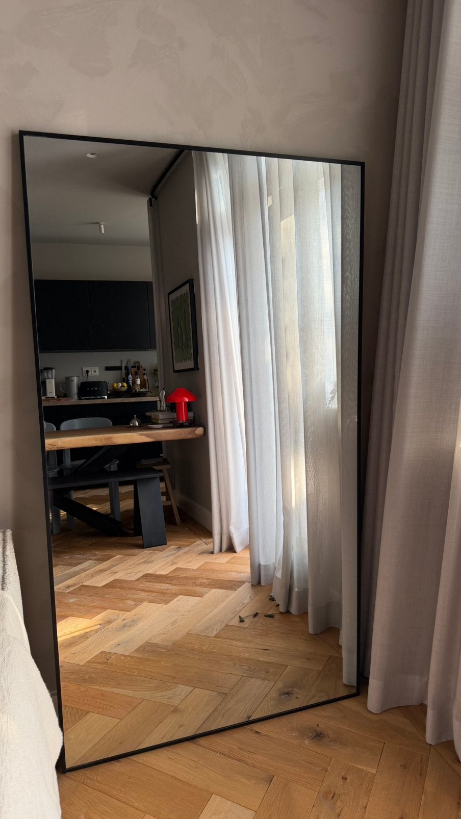 Large Mirror (160 x 90 cm), Ophalen, Zo goed als nieuw, Rechthoekig, 150 tot 200 cm