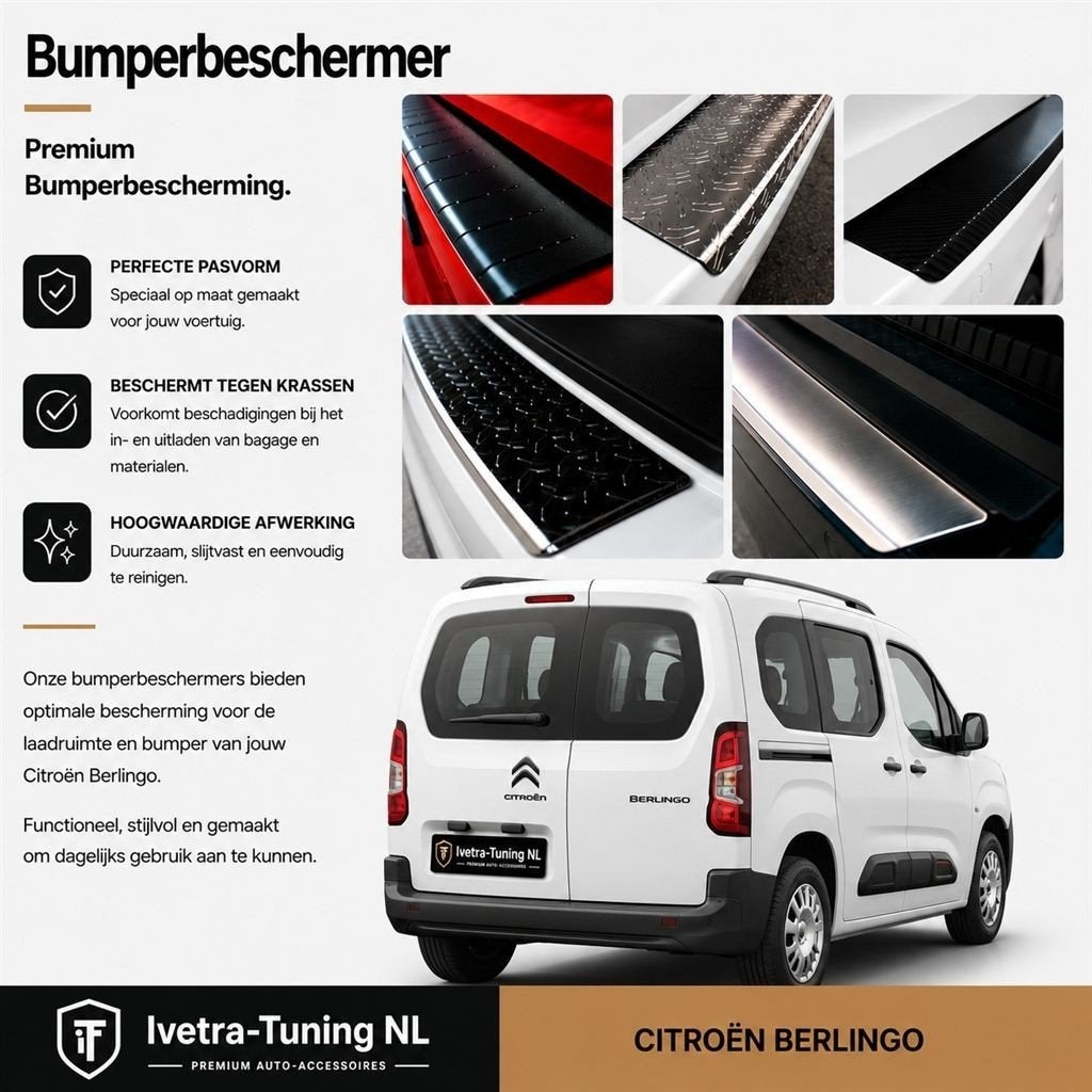 Bumperbeschermer Citroën Berlingo | Luxe uitvoeringen, Verzenden, Ivetra-Tuning NL, Info@ivetra-tuning.nl | www.ivetra-tuning.nl