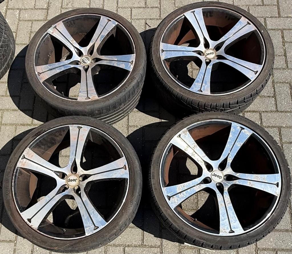 Jeep Wrangler GMP Italy 22 inch velgen met zomerbanden, Auto-onderdelen, Banden en Velgen, Ophalen, Gebruikt, 295 mm, Banden en Velgen
