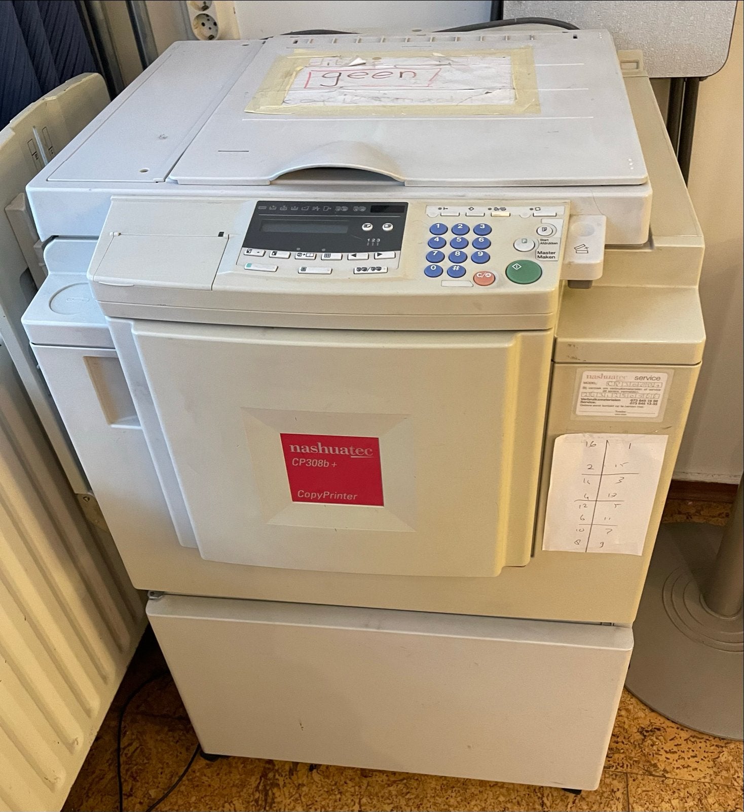 Nashuatec CP308b stencilmachine met extra inkt, Ophalen, Gebruikt, Kopieren, Kopieermachine