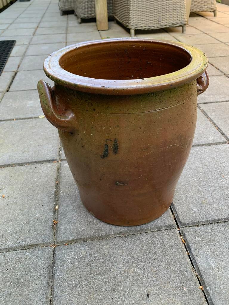 Antieke aardewerken pot met handvatten, keulse pot, Ophalen
