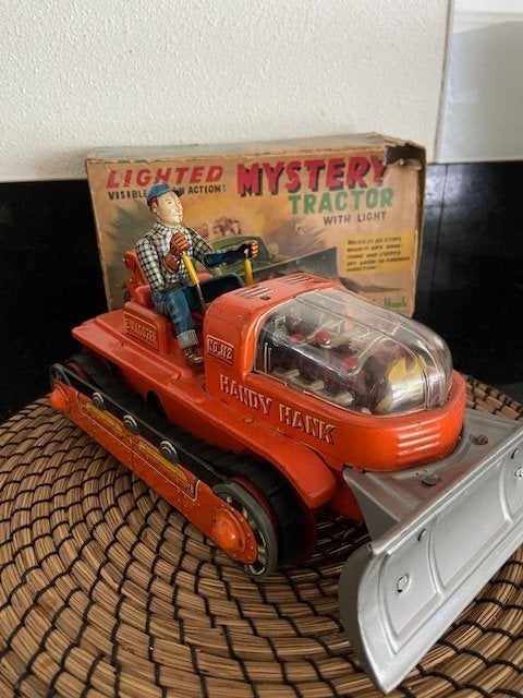 Mystery Tractor Handy Hank battery opp.TN Japan '60 in doos., Antiek en Kunst, Antiek | Speelgoed, Ophalen of Verzenden