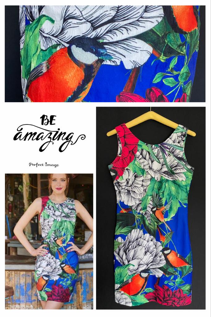 SMASHED LEMON multicolor 60s retro jurk-42💙NIEUW, Kleding | Dames, Jurken, Nieuw, Maat 38/40 (M), Blauw, Boven de knie, Ophalen of Verzenden