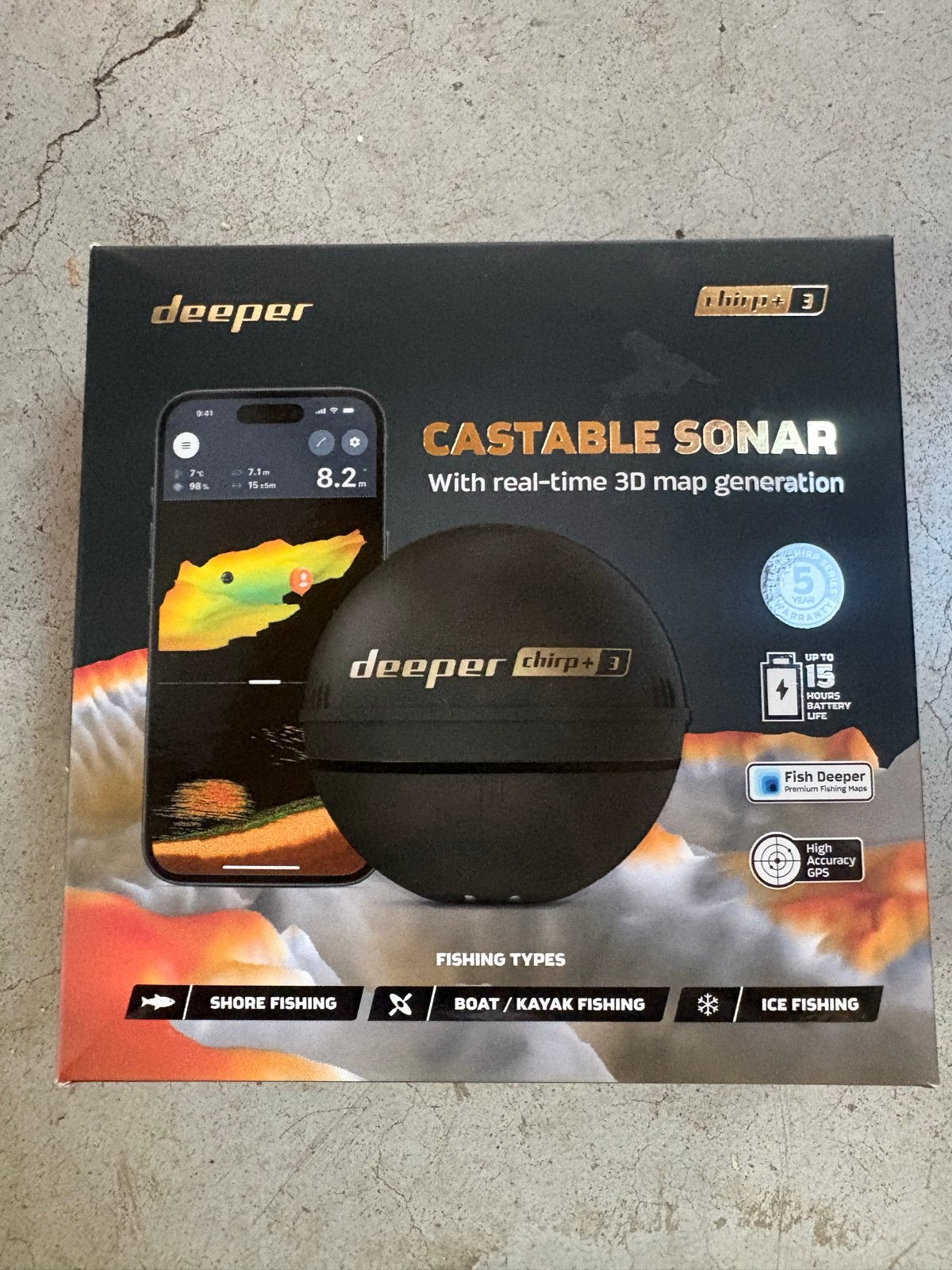 Deeper CHIRP+ 3 Castable Sonar Fishfinder, Ophalen, Nieuw, Overige typen