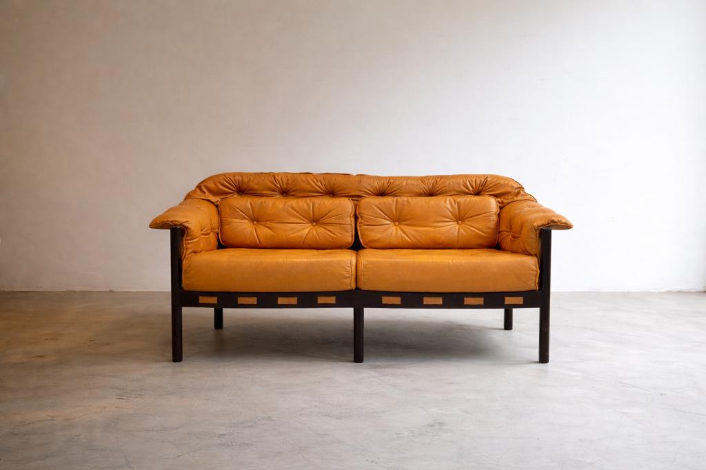 Vintage 2-zits bank Sven Ellekaer – Deens design, Huis en Inrichting, Banken | Bankstellen, Ophalen, Vintage, Tweepersoons, 75 tot 100 cm