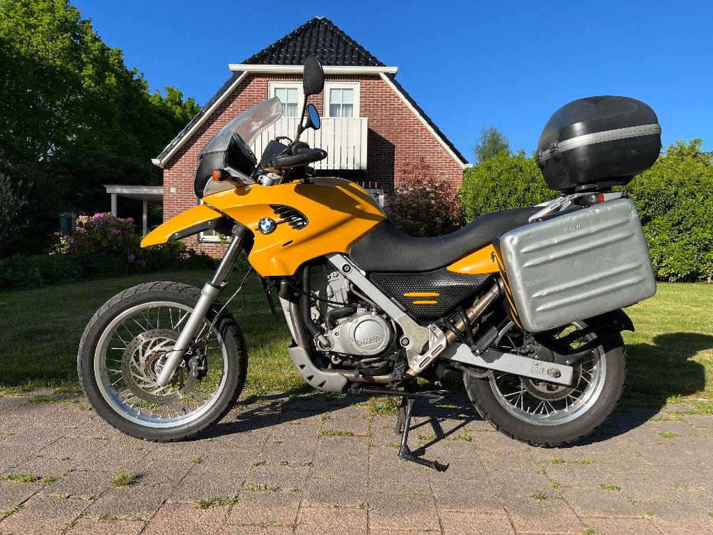 BMW F650GS | 2000 | 42.000 km | Geel | ABS | 3 Koffers, Motoren, Occasion, Motorrijbewijs A, Particulier, Meer dan 35 kW